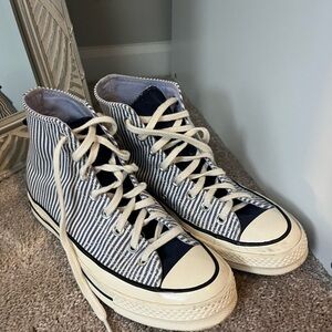 Striped High-Top Converse.
